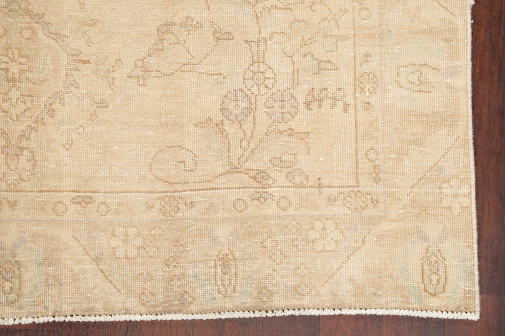 Consigned, Faded Vintage Traditional Persian Handmade Area Rug, Yellow, 6x8