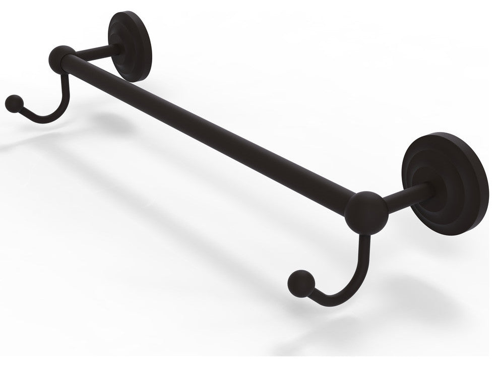 Prestige Que New 24" Towel Bar with Integrated Hooks, Oil Rubbed Bronze