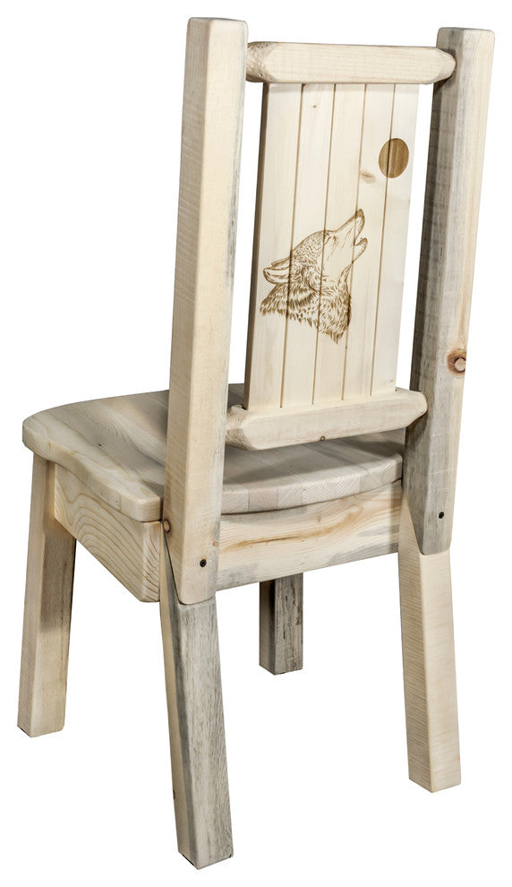Homestead Collection Side Chair, Wolf Design, Ready to Finish