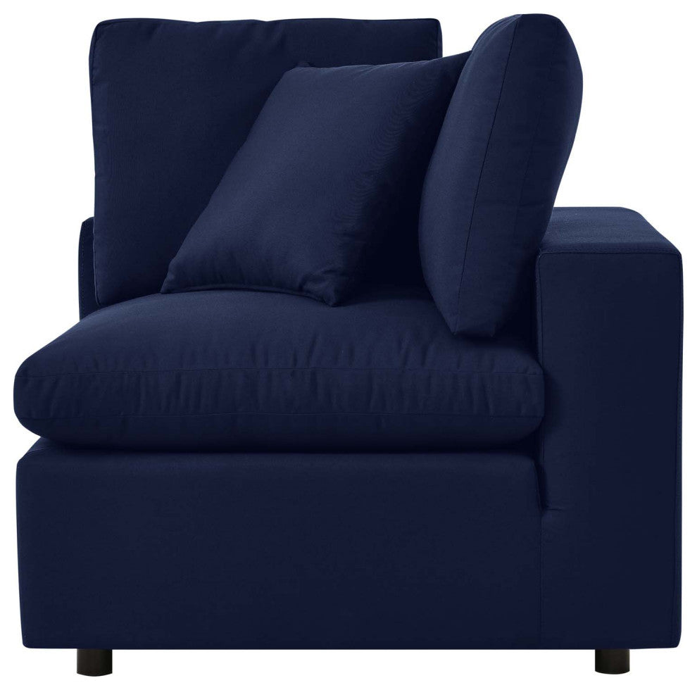 Modular Sectional Deep Sofa Chair Set, Sunbrella, Blue Navy, Outdoor Patio