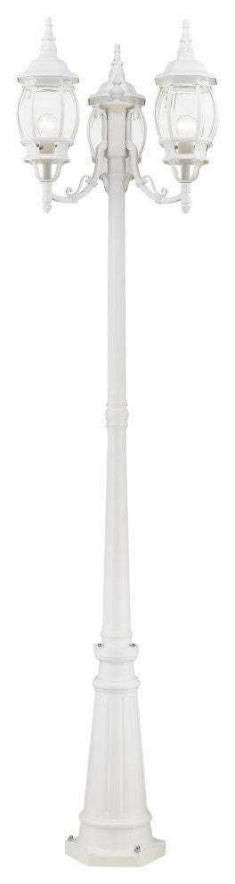 Textured White Traditional, Colonial, French Historical, Outdoor Post Light