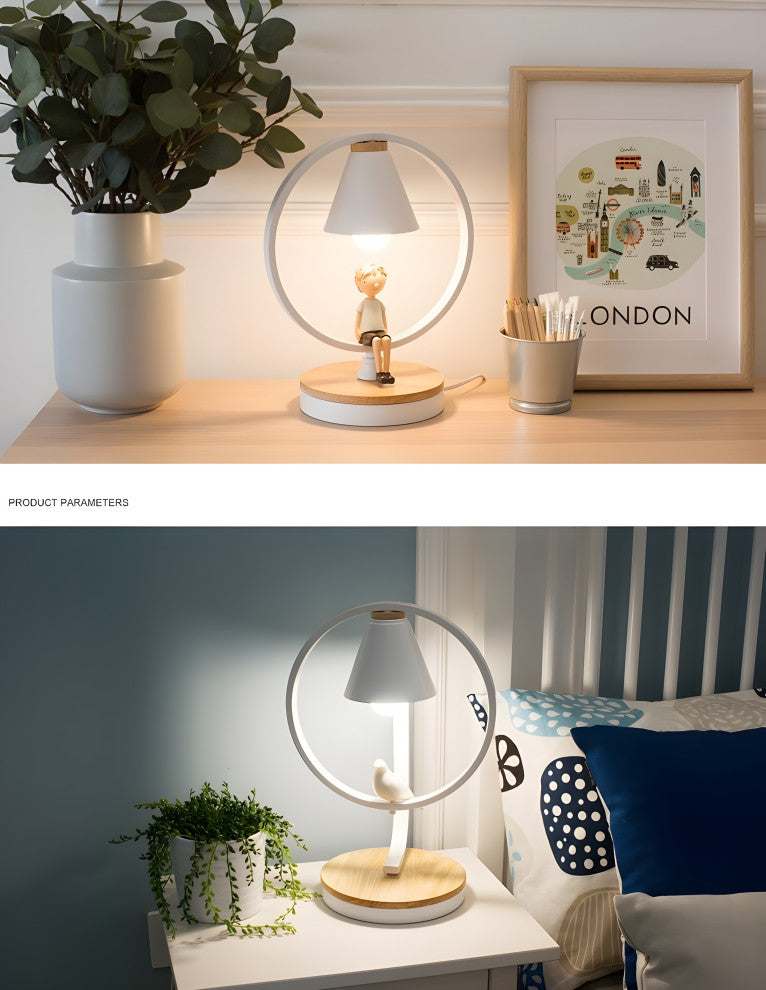 Le Brassus | Creative LED Night Light Fixture with a Figurine, White, Bird
