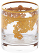 Set of 4 Embellished 24K Gold Crystal Double Old Fashion-Made In Italy