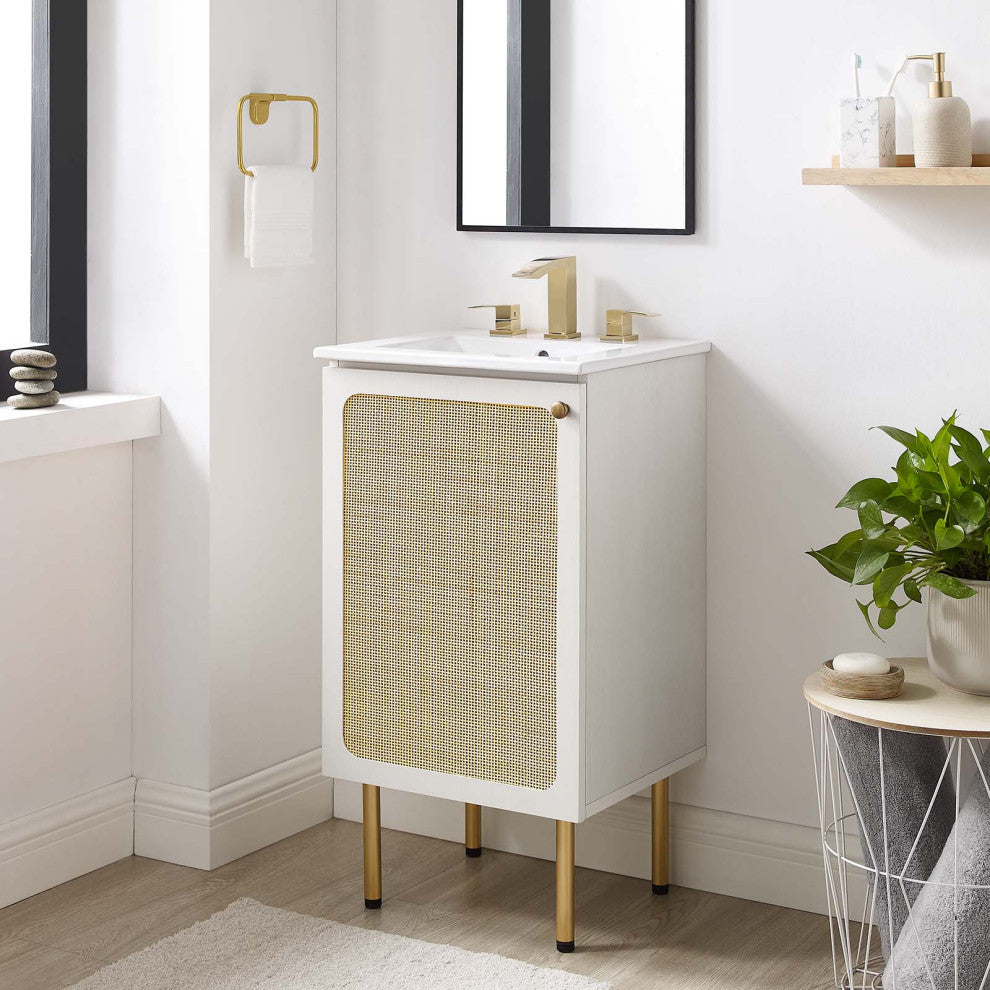 Chaucer 18" Bathroom Vanity Cabinet (Sink Basin Not Included) - White