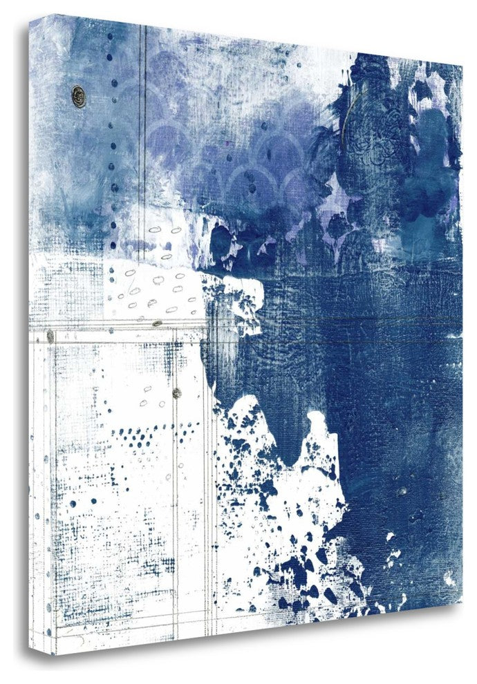 "Navy Abstract I" By Sarah Ogren, Giclee Print on Gallery Wrap Canvas