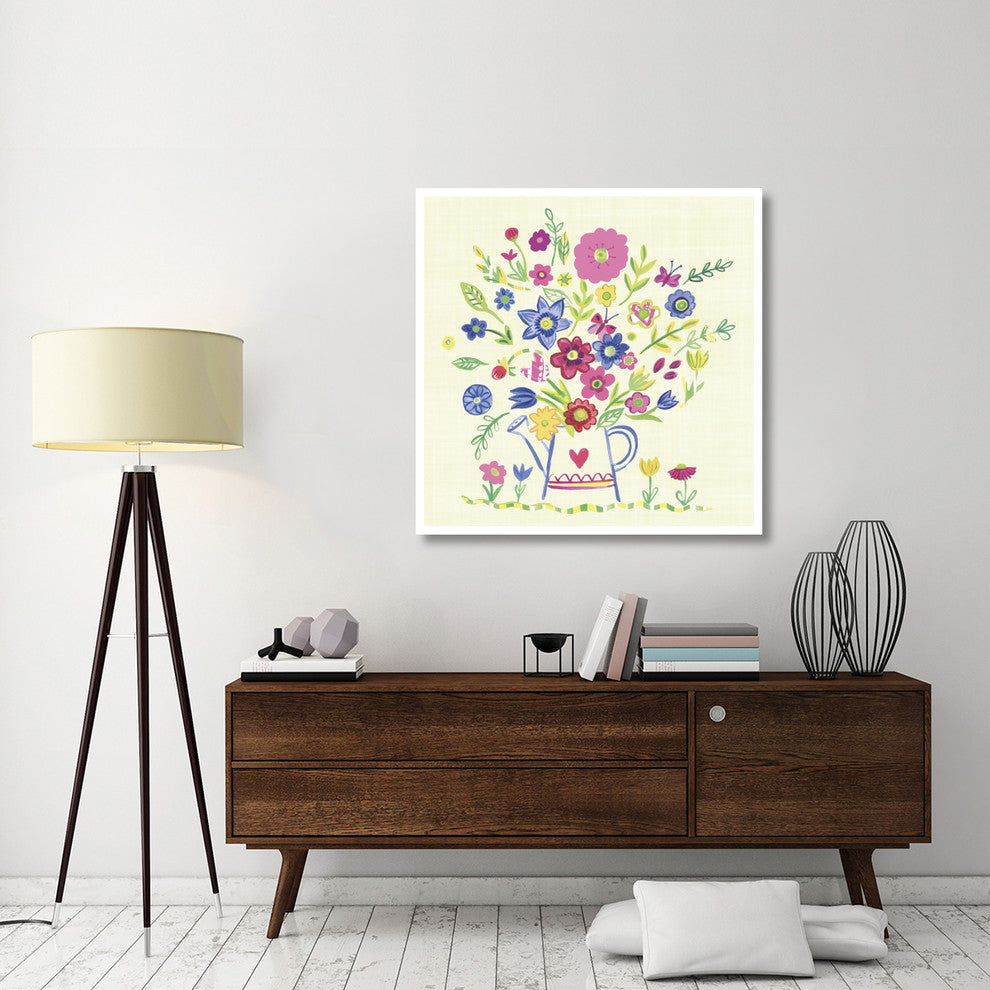 "Pastel Summer Florals III" Digital Paper Print by Farida Zaman, 42"x42"