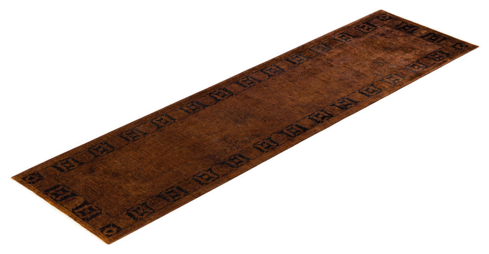 Overdyed One-of-a-Kind Hand-Knotted Area Rug Brown, 3' 0" x 11' 5"