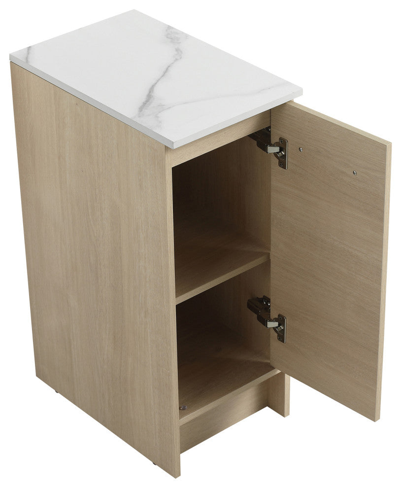 12 inch Plywood Freestanding Bathroom Vanity Set with Shelf and Slate Top