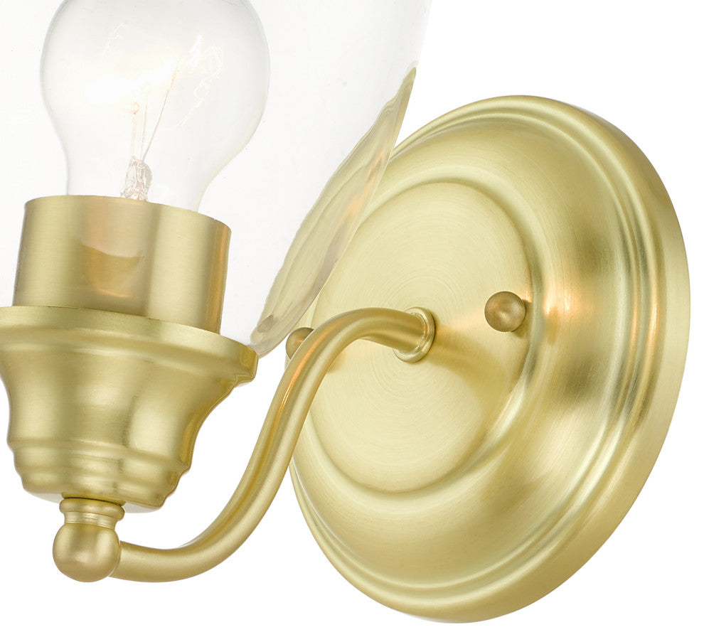 Satin Brass Transitional, Colonial, Vanity Sconce