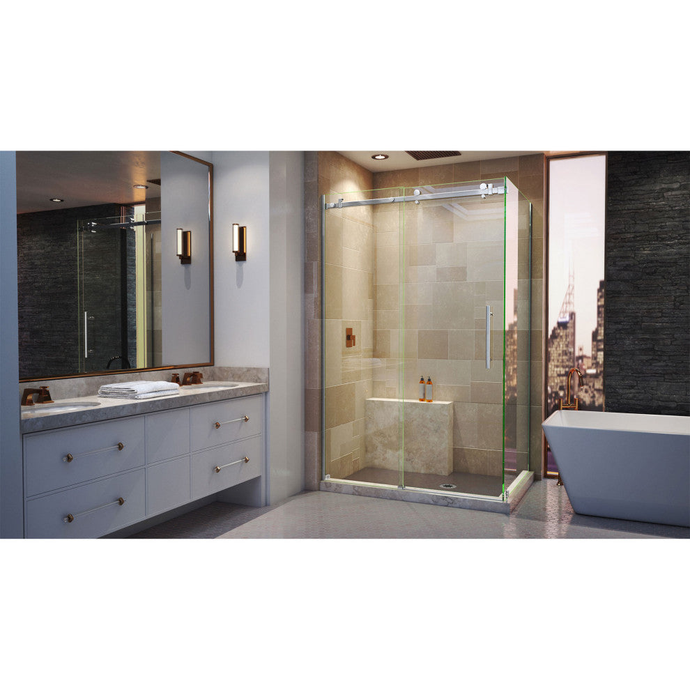 Dreamline Shen-6434480-08 Polished Stainless Steel Enigma Air Frameless Sliding