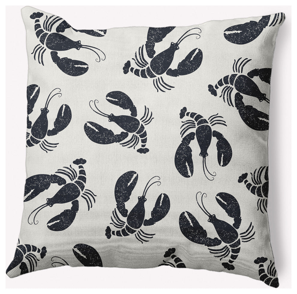 16x16" Lobster Fest Nautical Decorative Indoor Pillow, Shark Blue