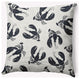 16x16" Lobster Fest Nautical Decorative Indoor Pillow, Shark Blue