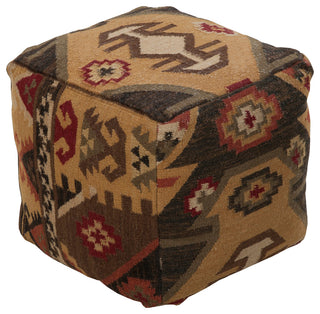 Surya Frontier Dark Brown Pouf 18"H X 18"W X 18"D