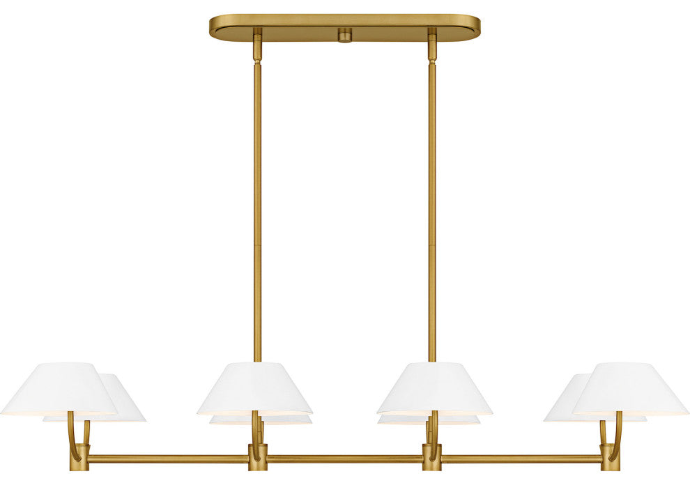 Quoizel PNY842 Penley 8 Light 42"W Linear Chandelier - Brushed Gold