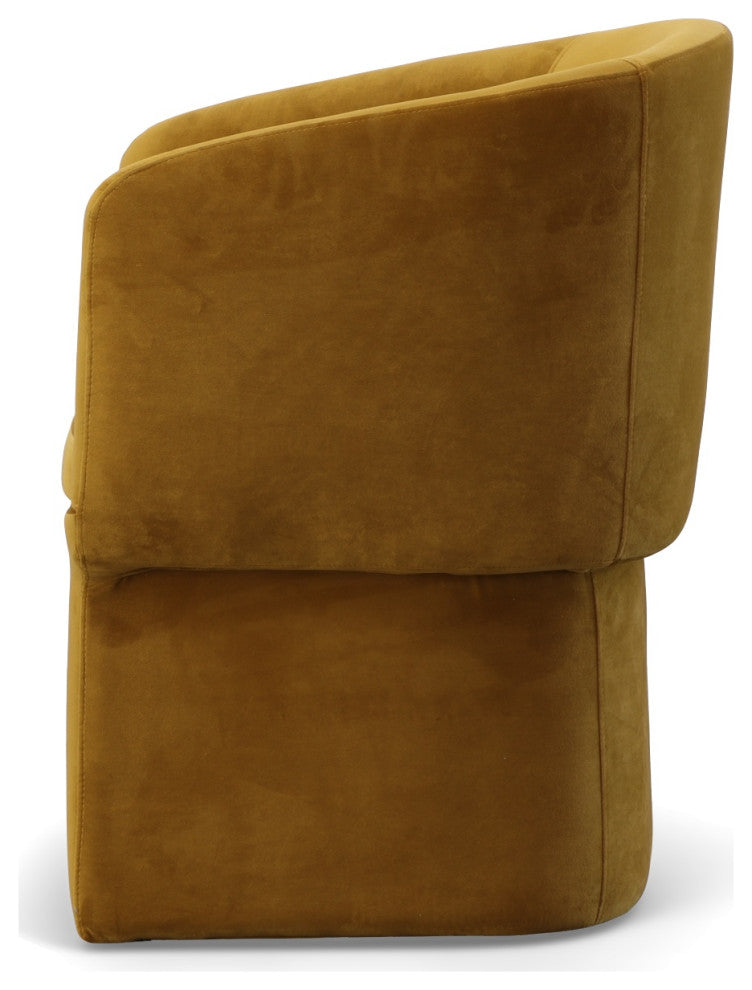 Modrest Vassar Orange Velvet Dining Chair
