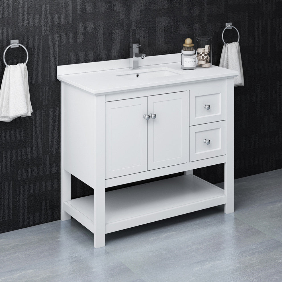 Fresca Manchester 40" White Cabinet With Top and Sink