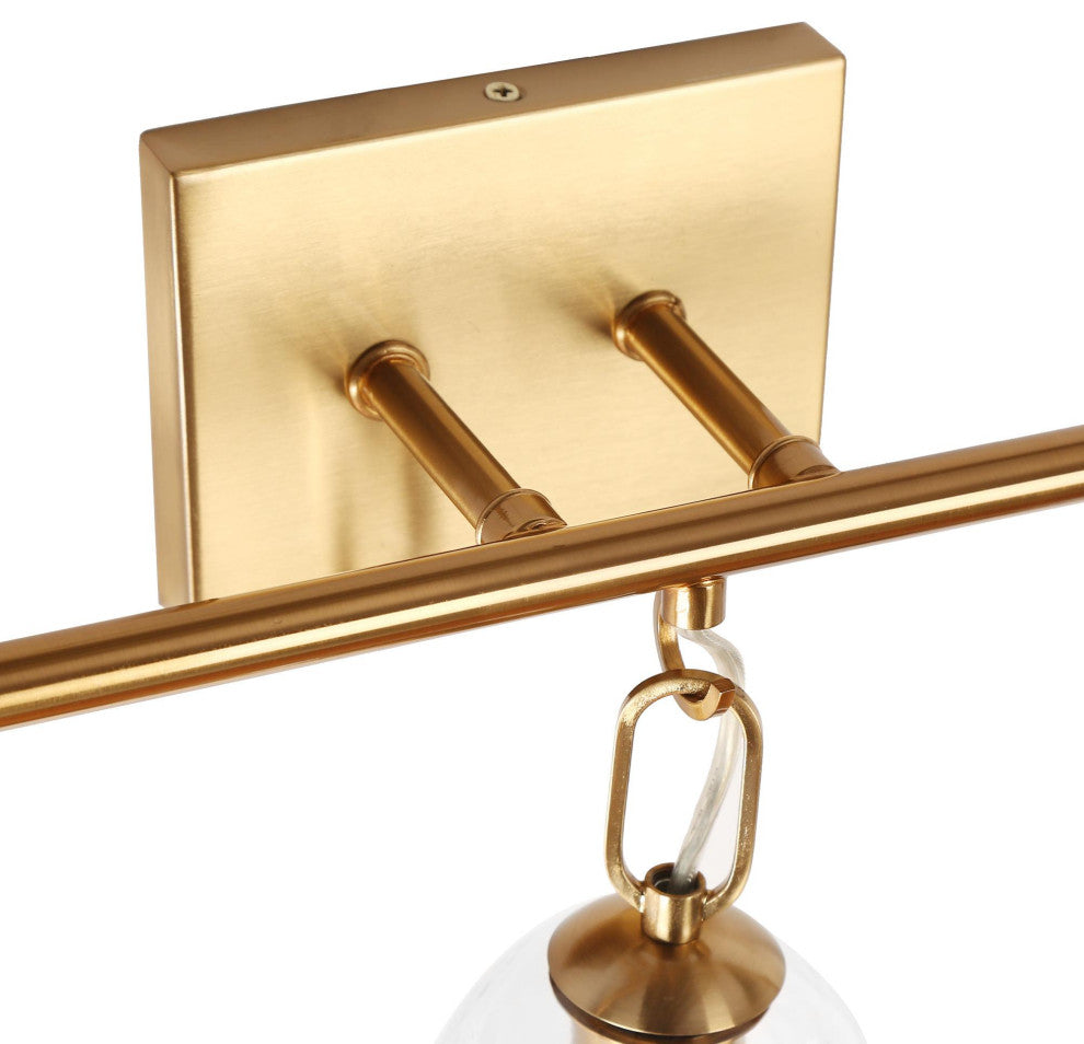 LNC Polished Gold Modern Textured-Glass Bell Wall Sconce, 3 Lights