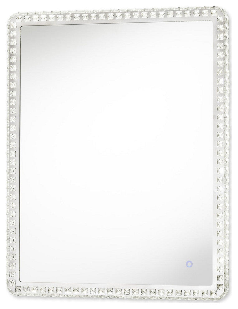 Marilyn Illuminated Rectangular Wall Mirror - 40", Chrome, Touch Dimmer