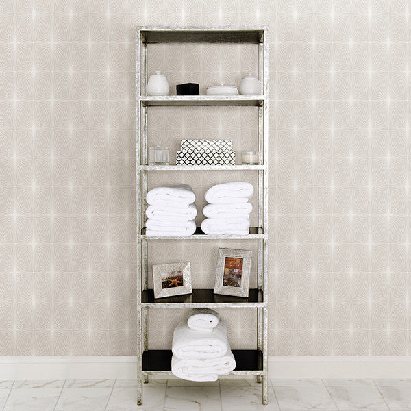 Art Deco Diamond Pattern Wallpaper, Dove Gray, Sample