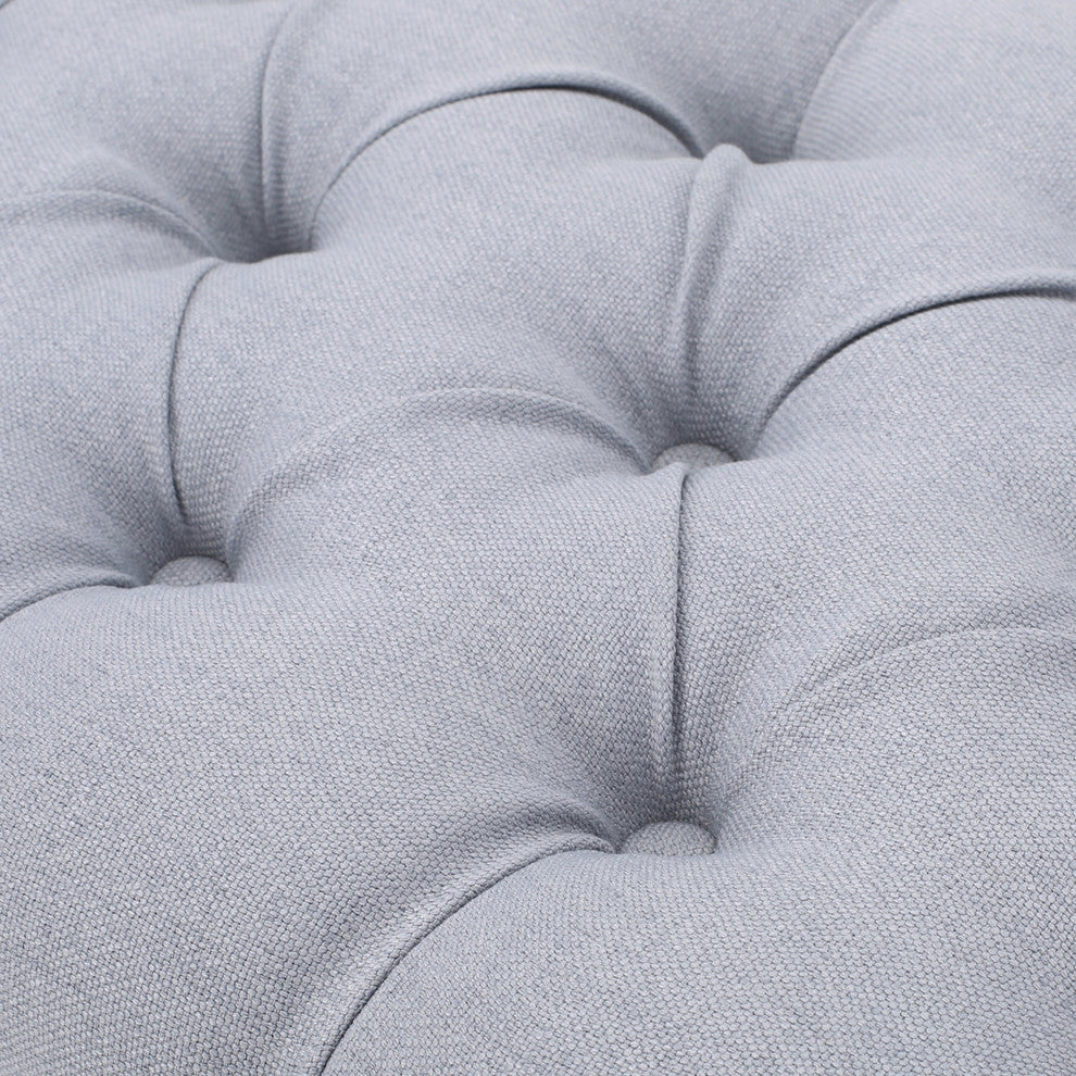 GDF Studio Reddington Tufted Fabric Ottoman Bench, Light Gray