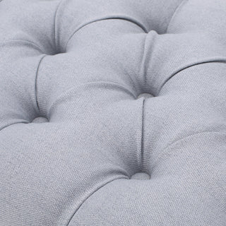 GDF Studio Reddington Tufted Fabric Ottoman Bench, Light Gray