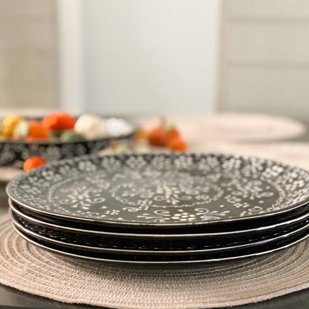 Encantada Handmade Dinner Plates, Set of 2, Ink