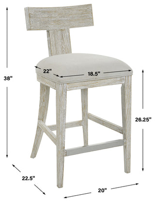 Uttermost Idris White Counter Stool
