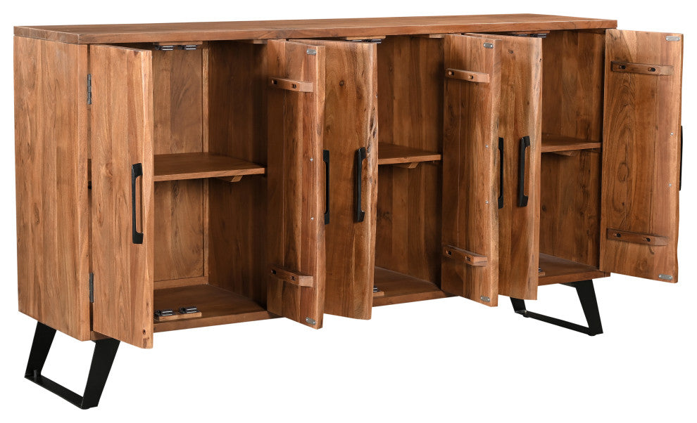 Lydia 6-door Live Edge Solid Wood Sideboard