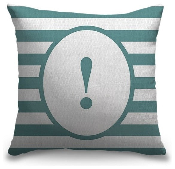 "Exclamation Point - Striped Oval" Outdoor Pillow 20"x20"