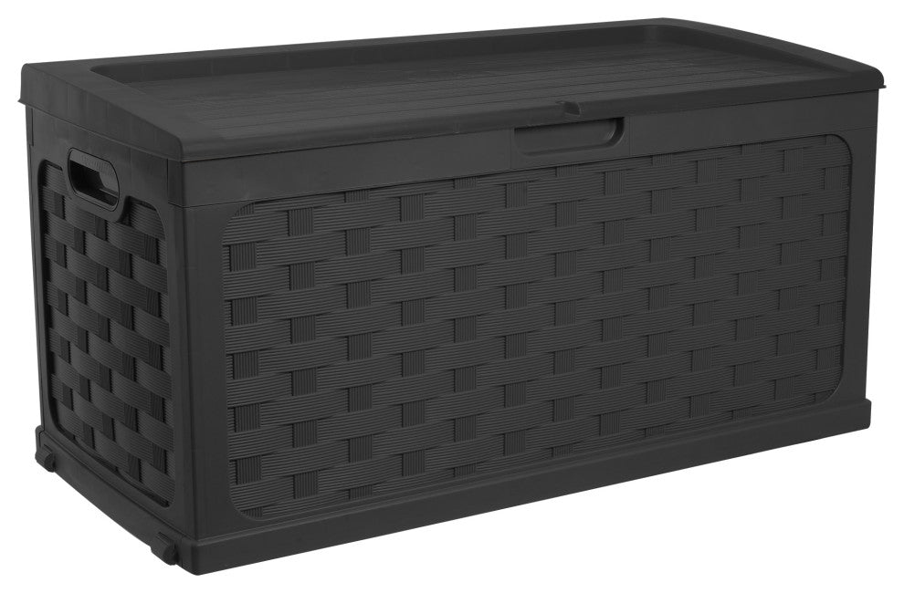 Starplast 88 Gallon Plastic Deck Box, Black