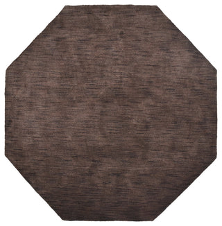 HAND KNOTTED LOOM WOOL ECO-FRIENDLY AREA RUGS, Brown, Solid Design, [Octagon] 6'x6'