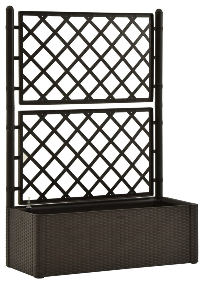 Vidaxl Garden Raised Bed With Trellis And Self Watering System Mocha