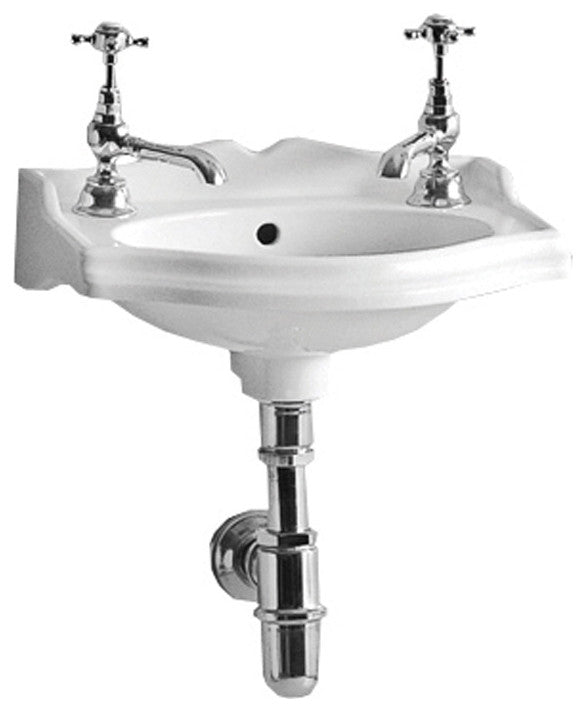Isabella Collection Small Rectangular Wall Mount Basin With Integrated Oval Bowl