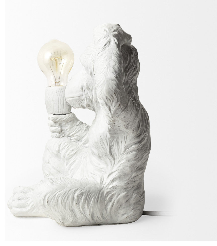 White Whimsical Monkey Table or Desk Lamp