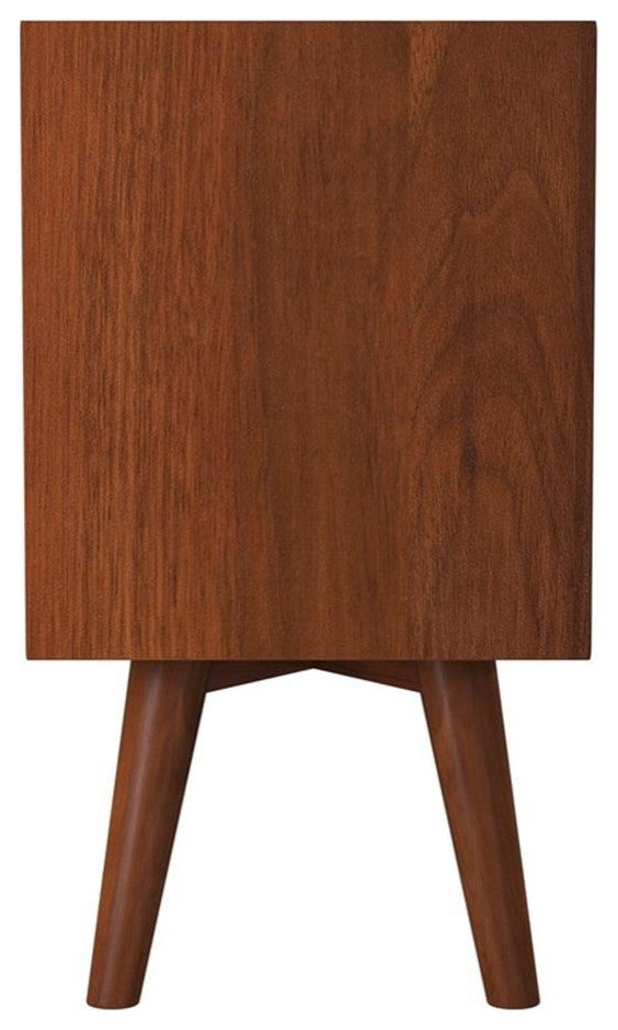 Home Square 3 Piece Set with Two Tone Wood Nightstand and Dresser in Acorn-White