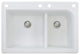 Radius 33" silQ Granite Drop-in Double Bowl Kitchen Sink with 4 Holes in White