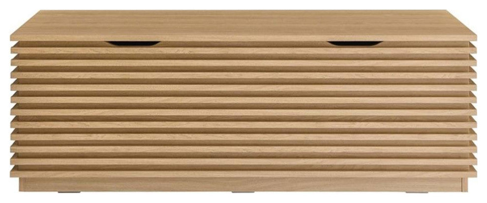 Modway Render Particleboard and Laminate Storage Bench in Oak