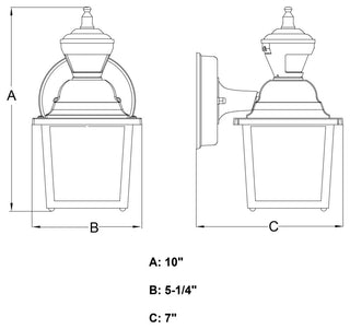 Vaxcel Lighting T0732 Bedford 10" Tall Outdoor Wall Sconce - Textured Black