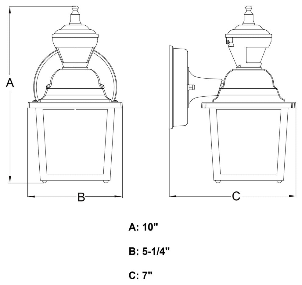 Vaxcel Lighting T0732 Bedford 10" Tall Outdoor Wall Sconce - Textured Black