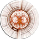 Rounded Brown Fractal Flower, Abstract Disc Metal Wall Art, 36"