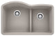 Blanco Diamond 32" 1 and 3/4 Bowl With Low Divide, Concrete Gray