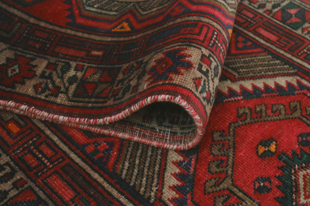 Fine Vintage Distressed Nadereh Rust/Beige Runner, 2'9x10'8