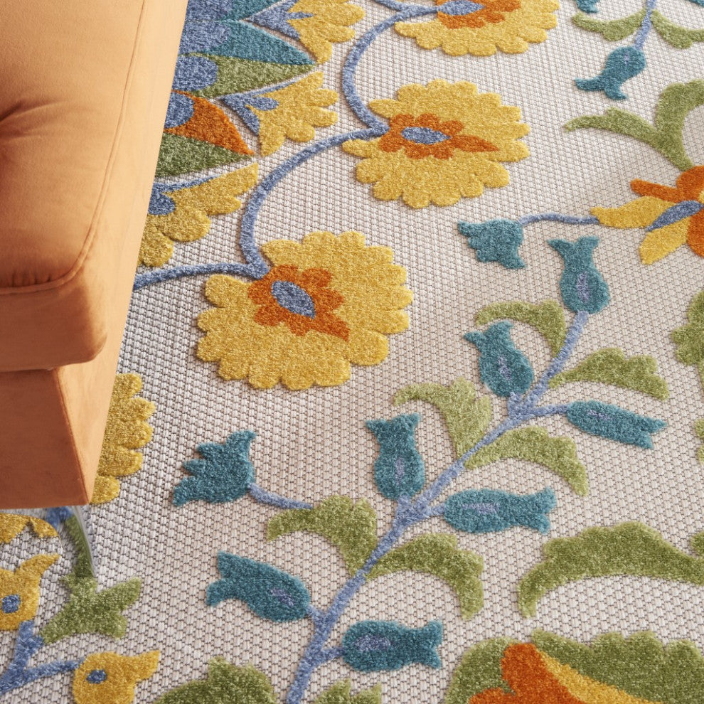 7 x 10' Multi Medallion Indoor Outdoor Area Rug