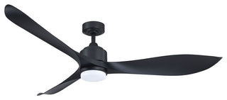 66 in Modern LED Ceiling Fan with 3 Blades and Remote Control, Black