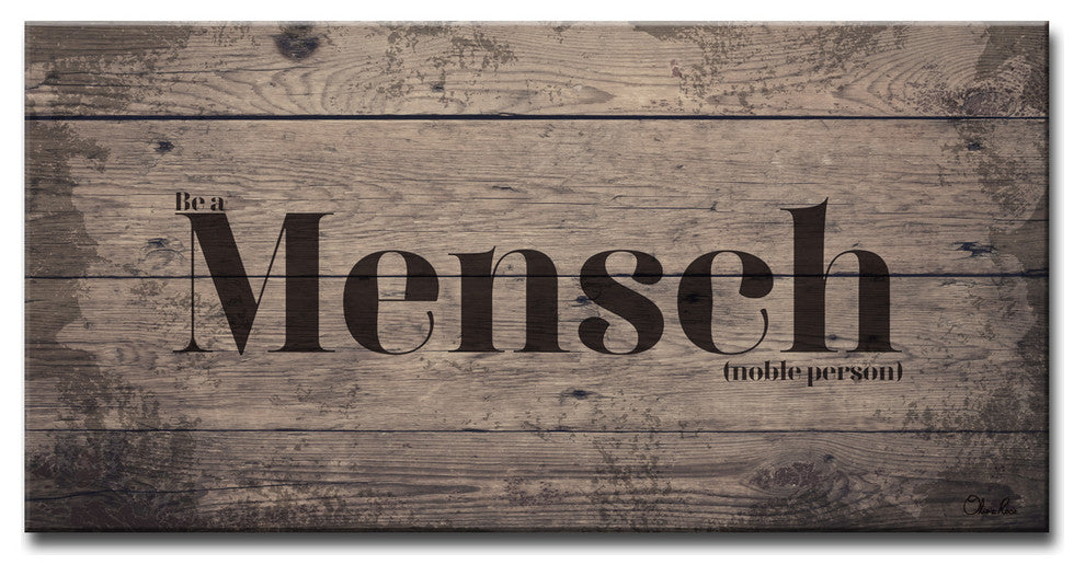 Ready2HangArt Inspirational 'Mensch' Wrapped Canvas Wall Art