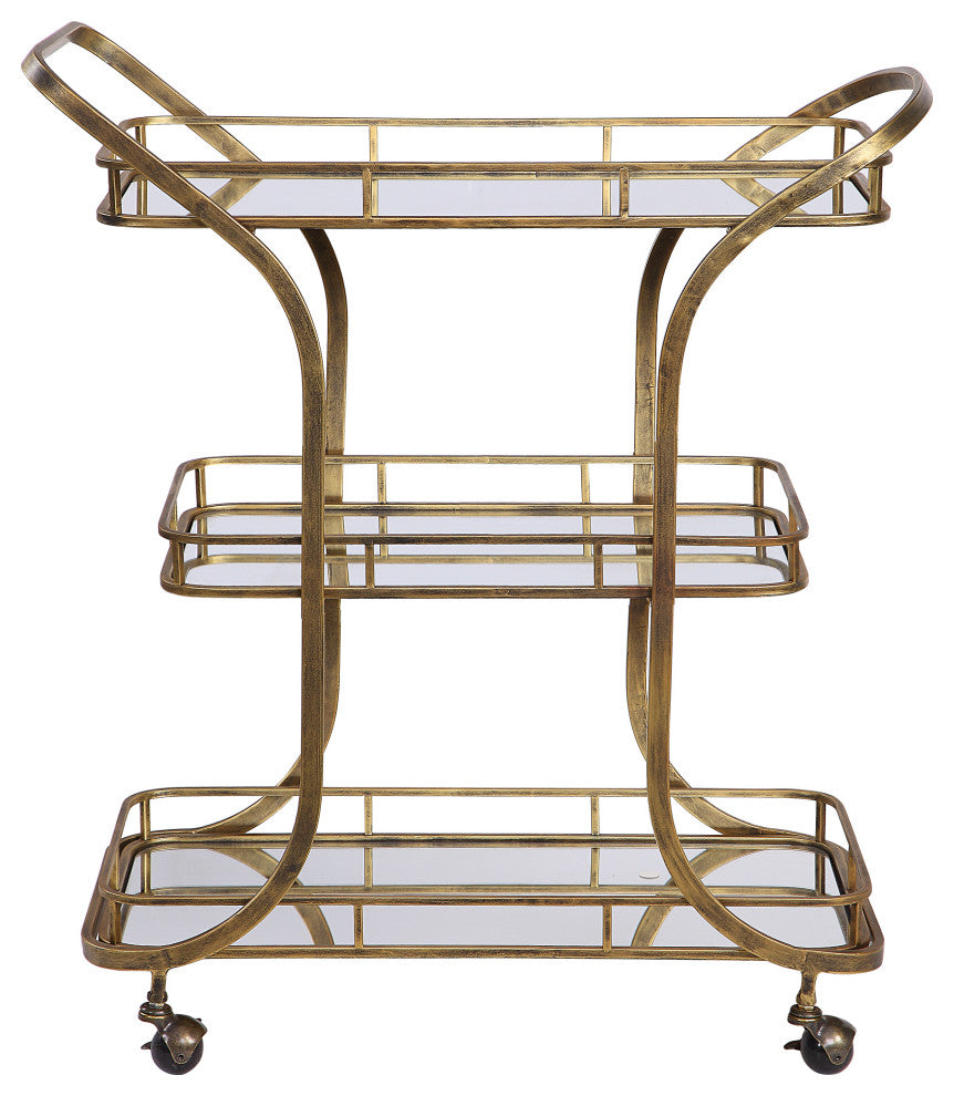 Uttermost Stassi Gold Serving Cart
