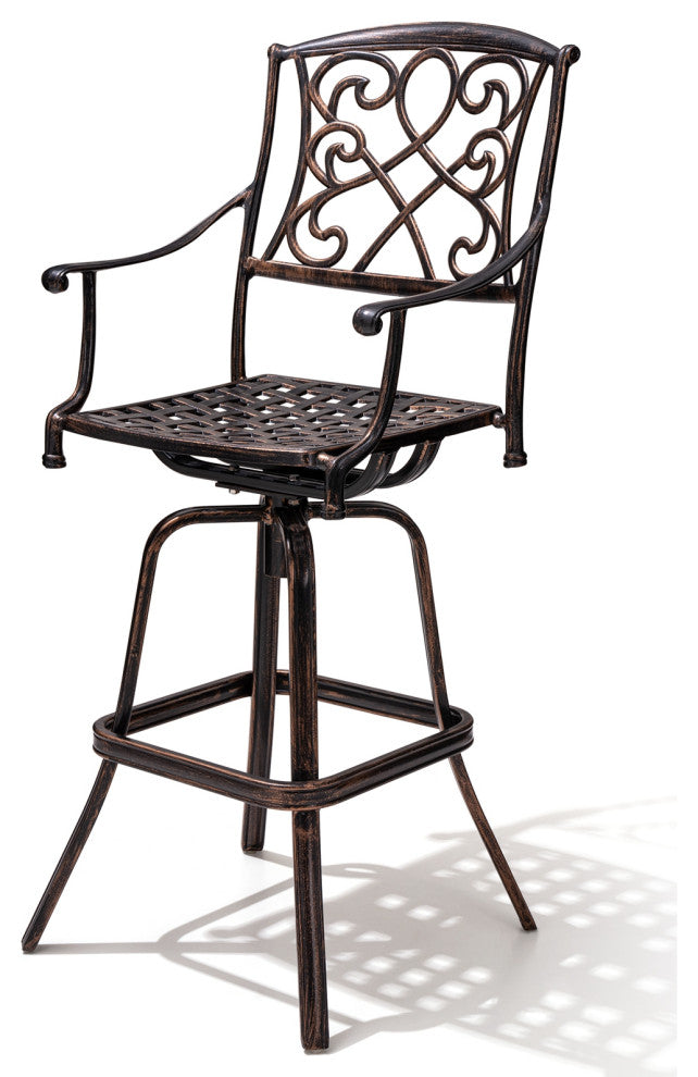 Crestlive Products Patio Counter Height Swivel Bar Stool , Red