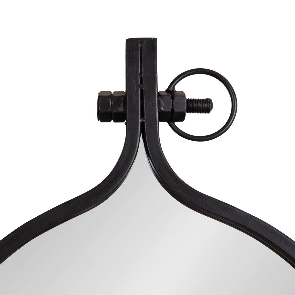 Yitro Metal Framed Wall Mirror, Black, 20"x34"