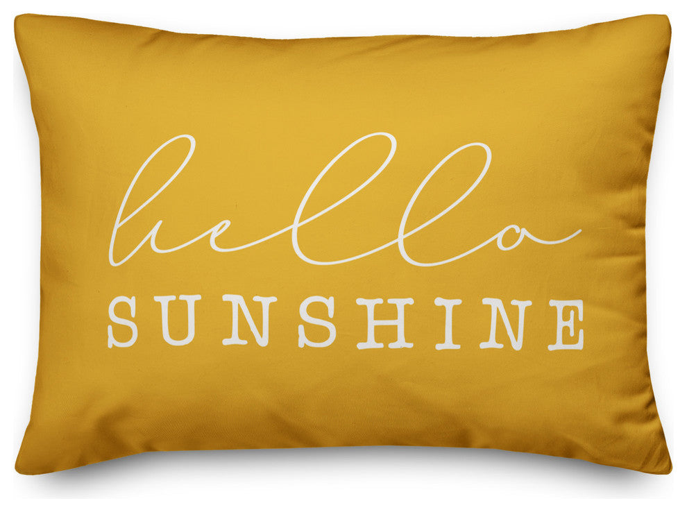 Hello Sunshine Script Outdoor Lumbar Pillow