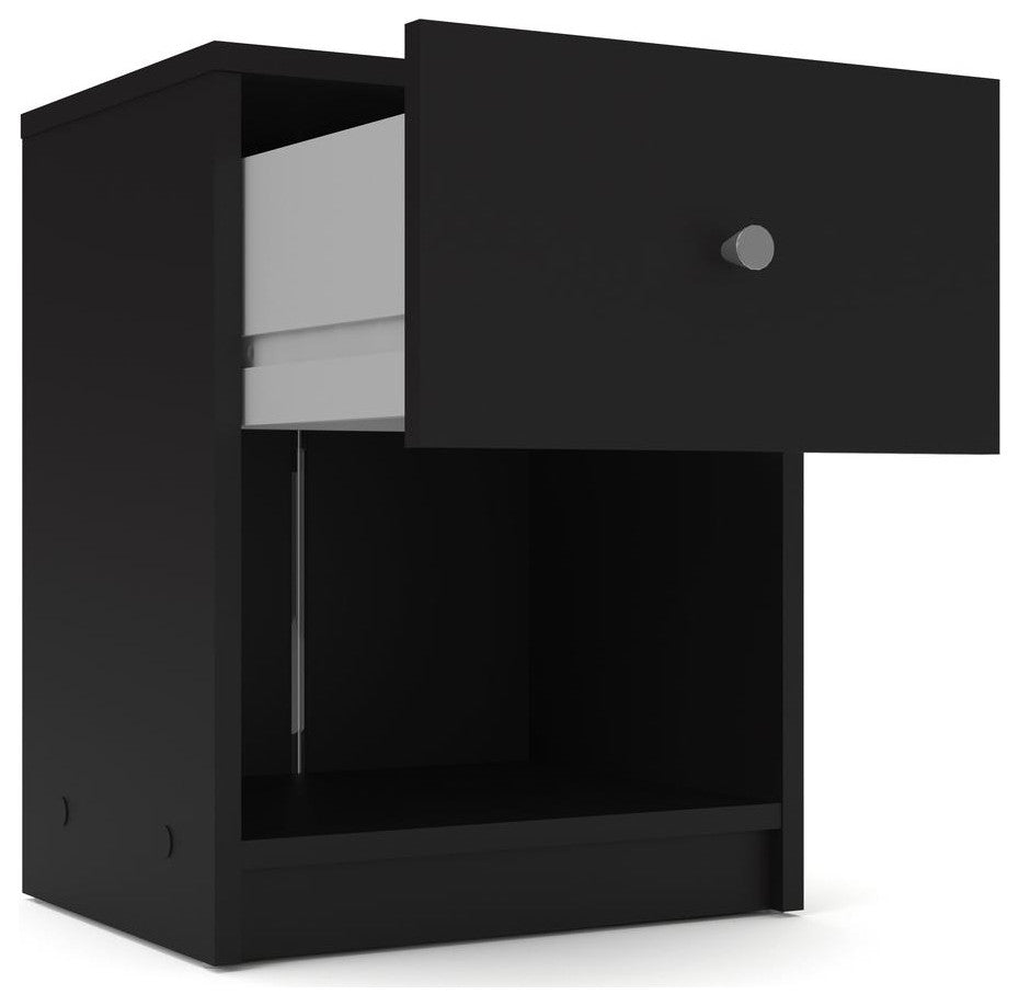 Portland 1 Drawer Nightstand, Black